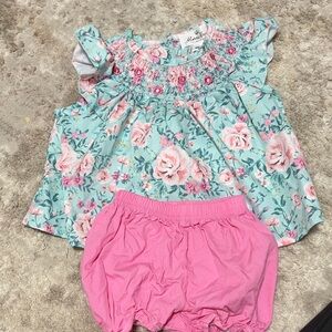 Floral Kids Matching Set - Pink and Blue